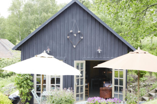 grått hus hjärta